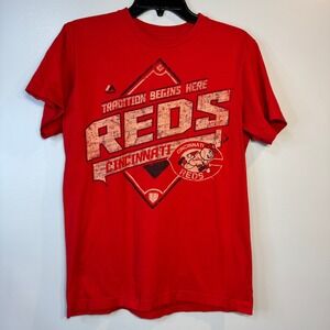 Majestic Cincinnati Reds Baseball T Shirt Unisex Med Graphic Tee Fan Gear